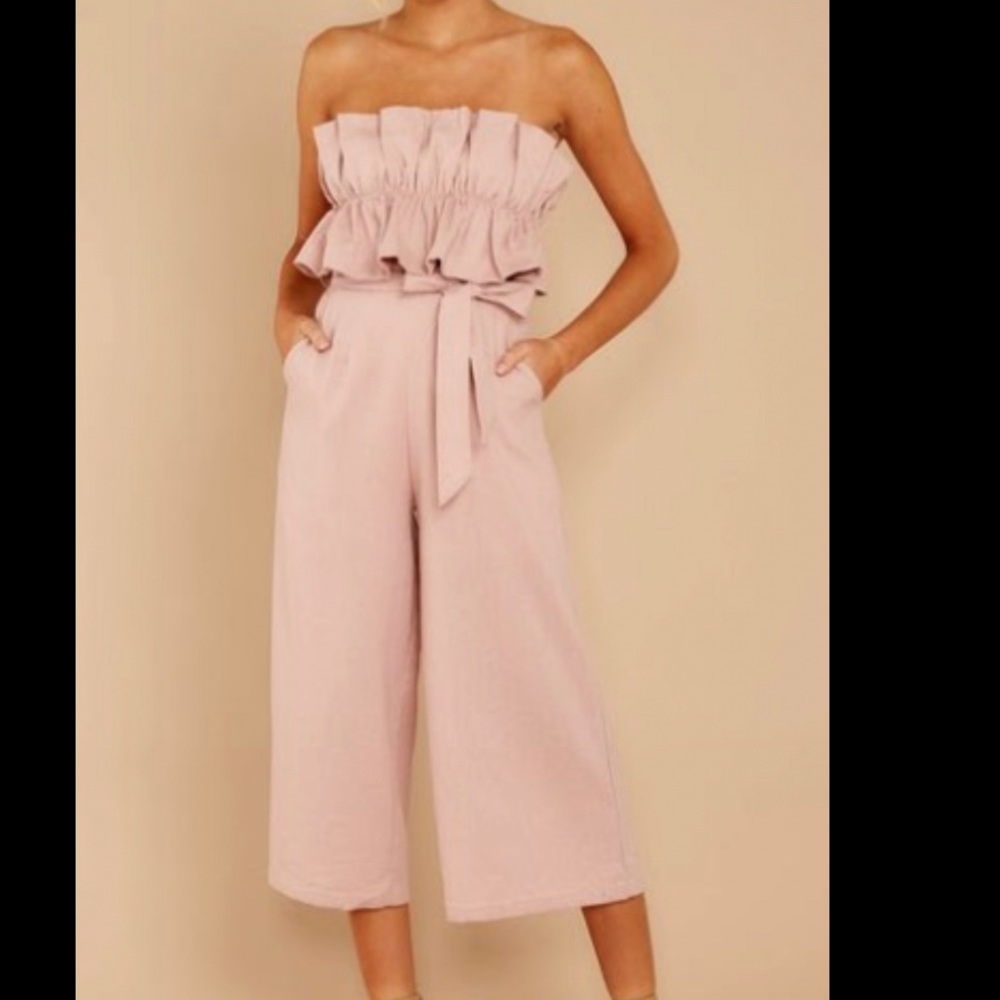 Red dress blush jumpsuit